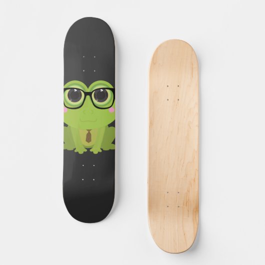 Frosch-Nerd Skateboard (Vorderseite)