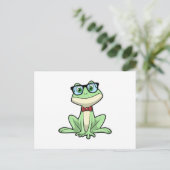 Frosch Nerd Student Brille Krawatte Postkarte (Stehend Vorderseite)