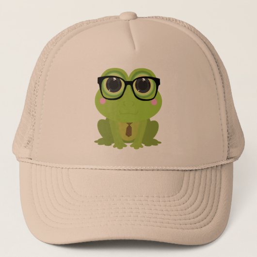 Frosch-Nerd Truckerkappe (Vorderseite)