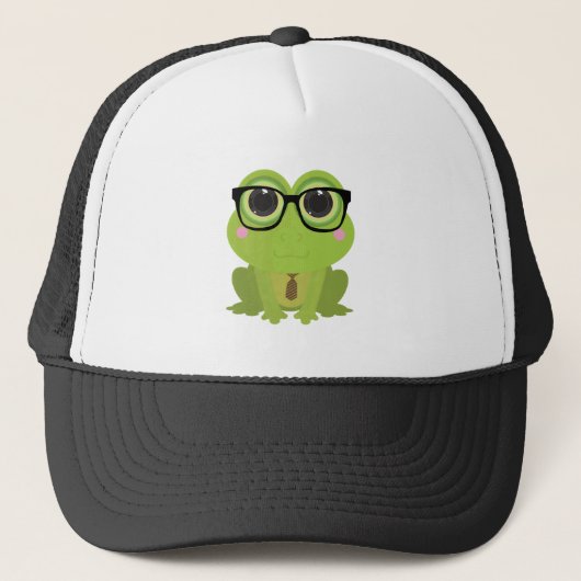 Frosch-Nerd Truckerkappe (Vorderseite)