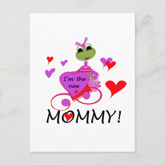 Frosch New Mommy T - Shirt und Geschenke Postkarte (Vorderseite)