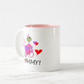 Frosch New Mommy T - Shirt und Geschenke Zweifarbige Tasse (Vorderseite Links)
