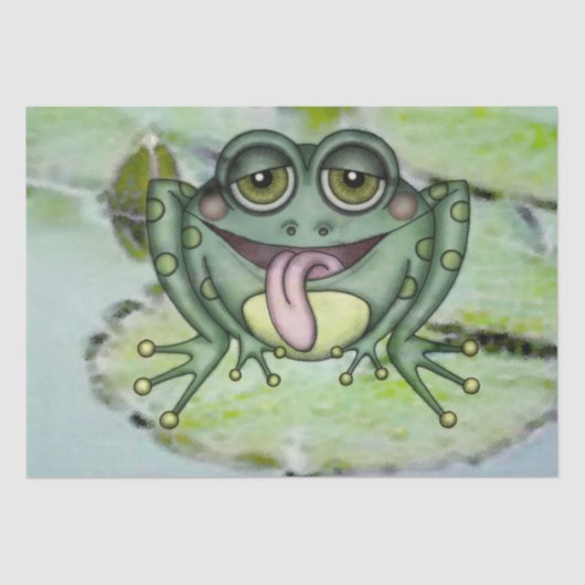 Frosch Niedlich 12 Aquarellfarben Decoupage 15x20 Seidenpapier (Vorderseite)