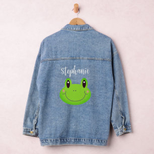 Frosch Niedlich Funny Green Cartoon Jeansjacke