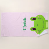 Frosch Niedlich Pink Girly Summer Strandtuch (Vorderseite)