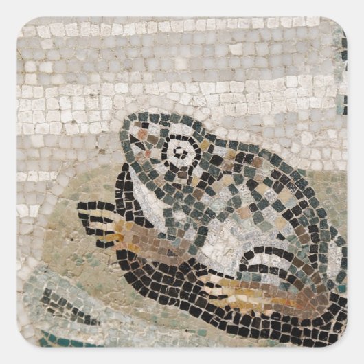 Frosch, Nil-Mosaik, vom Haus des Faun Quadratischer Aufkleber (Vorderseite)