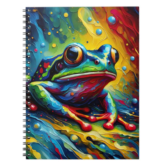 Frosch-Notizbuch mit Farbklecks Notizblock (Vorderseite)