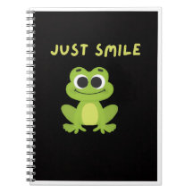 Frosch Notizbuch - Süßer Frosch lächelt Journal
