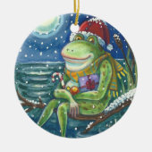 Frosch On Log CHRISTMAS ORNAMENT (Vorne)
