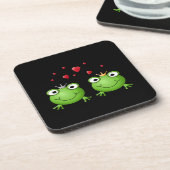 Frosch-Paare mit Herzen Untersetzer (Linke Seite)