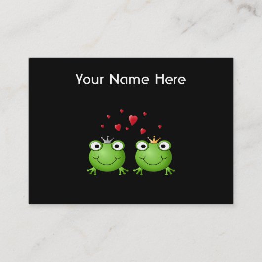 Frosch-Paare mit Herzen Visitenkarte (Vorderseite)
