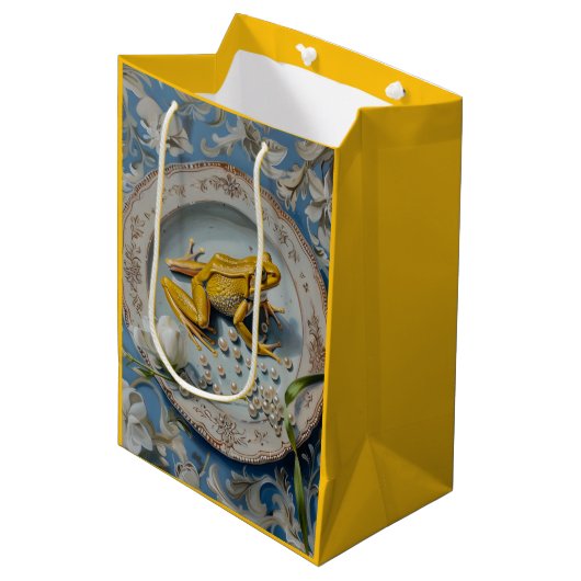 Frosch - Papiertüte Mittlere Geschenktüte (Vorderseite Schrägansicht)