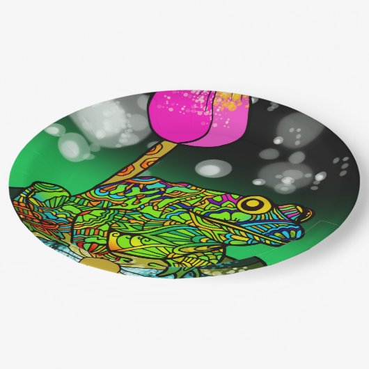 Frosch Pappteller (Schrägansicht)