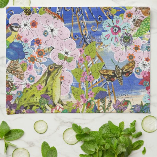 Frosch-Paradies-Geschirrtuch Handtuch (Gefaltet)