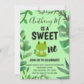 Frosch Party 1. Geburtstag Froschgrün Einladung (Vorderseite)