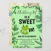 Frosch Party 1. Geburtstag Froschgrün Einladung (Vorne/Hinten)