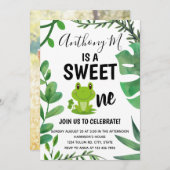 Frosch Party 1. Geburtstag Froschthema Einladung (Vorne/Hinten)