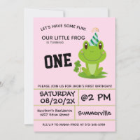 Frosch Party 1. Geburtstag Rosa