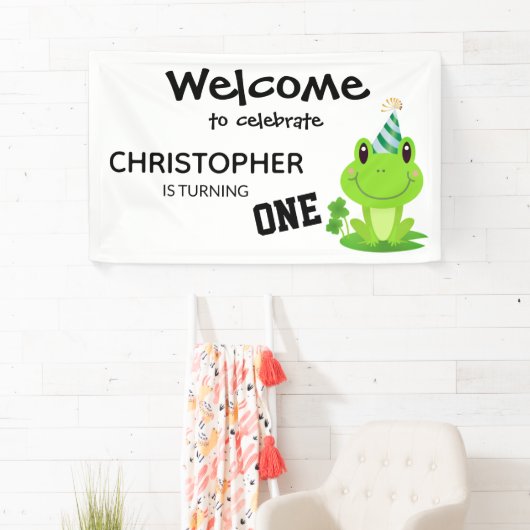 Frosch Party Erstgeburt Sumpf Grüner Frogg Banner (Insitu)