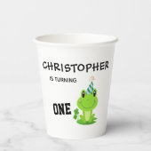 Frosch Party Erstgeburt Sumpf Grüner Frogg Pappbecher (Rückseite)