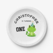 Frosch Party Erstgeburt Sumpf Grüner Frogg Pappteller (Vorderseite)