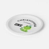 Frosch Party Erstgeburt Sumpf Grüner Frogg Pappteller (Schrägansicht)