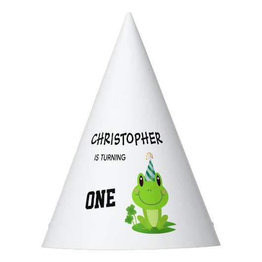 Frosch Party Erstgeburt Sumpf Grüner Frogg Partyhütchen (Vorderseite)