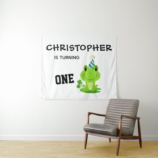 Frosch Party Erstgeburt Sumpf Grüner Frogg Wandteppich (Beispiel (Horizontal))