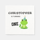 Frosch Party Erstgeburt Sümpfe grüne Froschbänder Serviette (Vorderseite)