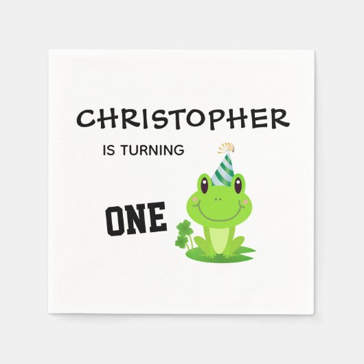 Frosch Party Erstgeburt Sümpfe grüne Froschbänder Serviette (Vorderseite)
