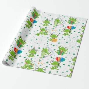 Frosch-Party Geburtstagswrapping Paper Geschenkpapier