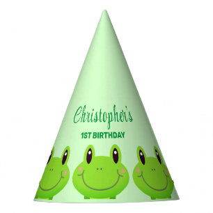Frosch Party Grün Thema Kindergeburtstag Froschmus Partyhütchen