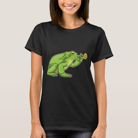 Frosch Party Horn T-Shirt (Vorderseite)