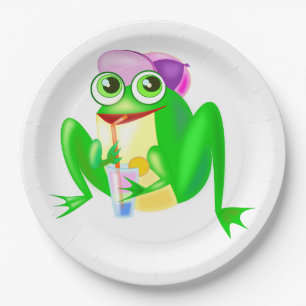Frosch-Party Pappteller
