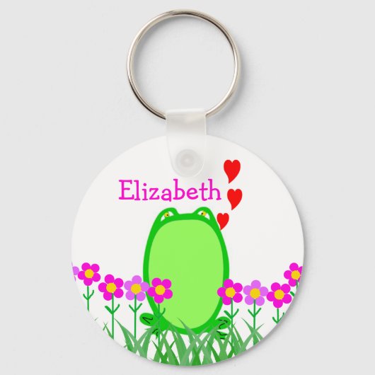 Frosch Personalisiert mit Namen Schlüsselanhänger (Vorderseite)