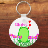 Frosch Personalisiert mit Namen Schlüsselanhänger (Vorderseite)