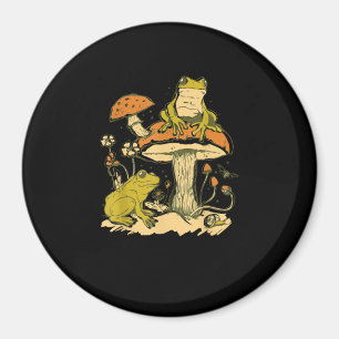 Frosch-Pilz-Cottagecore-Ästhetik-Goblincore-Schnit Magnet