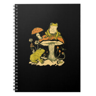 Frosch-Pilz-Cottagecore-Ästhetik-Goblincore-Schnit Notizblock