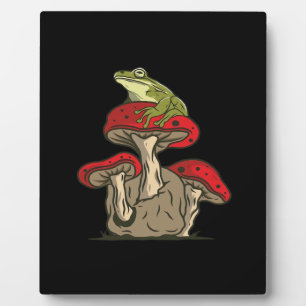 Frosch-Pilz-Cottagecore-Klassischer Retro-Charme Fotoplatte