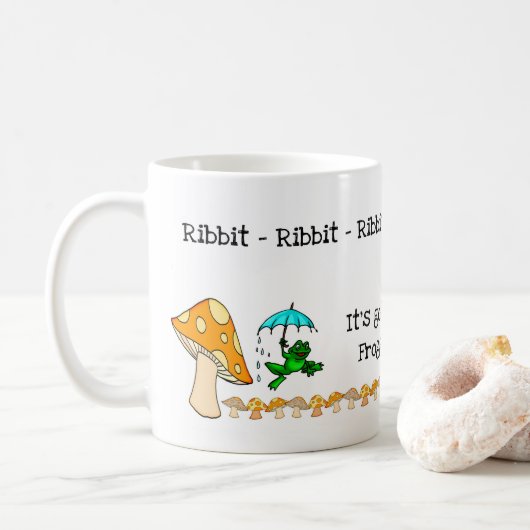 Frosch, Pilz, Ribbit Ribbit Tasse Frogging (Mit Donut)