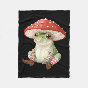 Frosch Pilz Wald Natur Ästhetik Cottagecore Fleecedecke