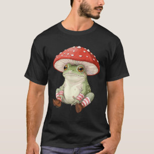Frosch Pilz Wald Natur Ästhetik Cottagecore T-Shirt