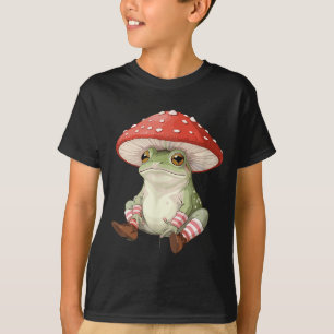 Frosch Pilz Wald Natur Ästhetik Cottagecore T-Shirt