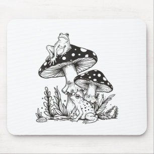 Frosch-Pilz-Wald-Vintage-Natur-Ästhetik-Cott Mousepad