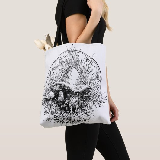 Frosch, Pilze und Frösche, Retrotouren, schwarz un Tasche (Von Nahem)