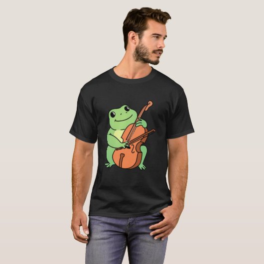 Frosch Playing Cello T-Shirt (Vorne ganz)