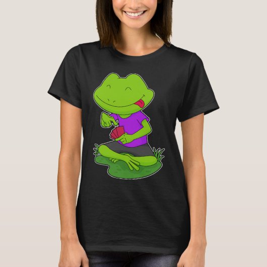 Frosch-Poker-Poker-Karten T-Shirt (Vorderseite)
