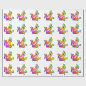 Frosch-Pop-Kunst-Verpackungs-Papier Geschenkpapier (Flach)