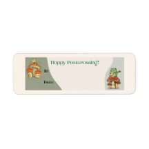 Frosch Postüberqueren Postkarte ID-Labels