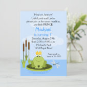 Frosch Prince Birthday Party Einladung (Stehend Vorderseite)